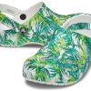 Crocs 4 Printing Outdoor Flat Heel Beach Sports White Green Sandals “White Green” 206230-1C8