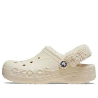 Crocs Baya Lined Fuzz Strap Clogs “White” 206633-11S