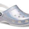 Crocs Classic Casual Unisex Metallic Silver Pink Sandals 207551-90H