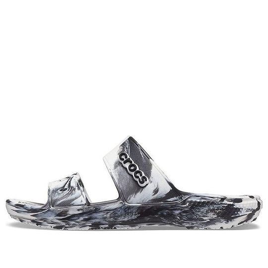 Crocs Classic Clog Marble Beach Sports Slippers Unisex White Black 207701-103 Crocs Classic Clog Marble Beach Sports Slippers Unisex White Black 207701-103