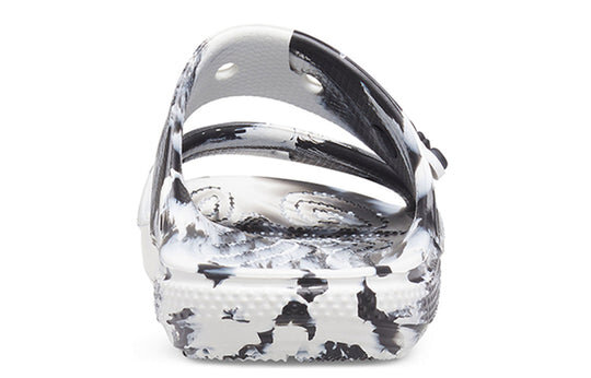 Crocs Classic Clog Marble Beach Sports Slippers Unisex White Black 207701-103 Crocs Classic Clog Marble Beach Sports Slippers Unisex White Black 207701-103