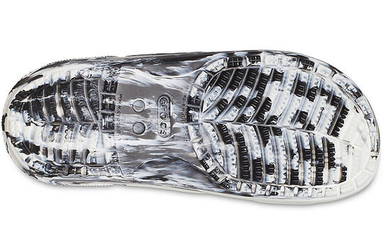 Crocs Classic Clog Marble Beach Sports Slippers Unisex White Black 207701-103 Crocs Classic Clog Marble Beach Sports Slippers Unisex White Black 207701-103