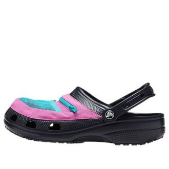 Crocs Classic Clog Pocket Sandals Black Pink 206612-0I8