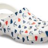 Crocs Classic Clog Printing Sandals White Blue 206053-94S Crocs Classic Clog Printing Sandals White Blue 206053-94S