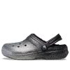 Crocs Classic Glitter Lined Clogs “Black Silver” 205842-067