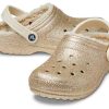 Crocs Classic Glitter Lined Clogs “Gold” 504271