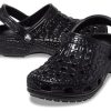 Crocs Classic Metallic Crocskin Clogs “Black” 209093-040