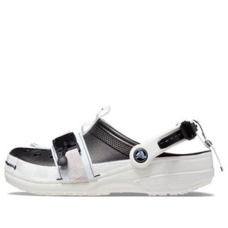 Crocs Classic Zip Tie Buckle Clogs “Black White” 208127-066