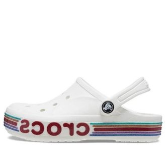 Crocs (GS) Bayaband Rainbow Glitter Clogs “White Red” 209731-100