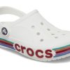 Crocs (GS) Bayaband Rainbow Glitter Clogs “White Red” 209731-100