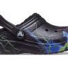 Crocs (GS) Classic Fuzz-Lined Clog “Black Lightning” 207322-0C4