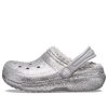 Crocs (GS) Classic Glitter Lined Clogs “Silver Grey” 205937-00N