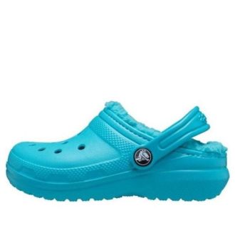 Crocs (GS) Classic Lined Clogs “Blue” 203506-4SL
