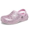 Crocs (GS) Classic Lined Glitter Clogs “Pink” 207462-6S0