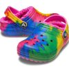 Crocs (GS) Classic Lined TieDye Graphic Clogs “Blue Pink” 206683-6RW