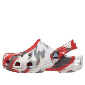 Crocs (GS) Classic Marbled Clogs “White Red Grey” 207002-884