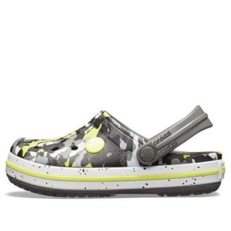 Crocs (GS) Crocband Camo Printed Clogs “Grey Black Yellow” 205301-0ED