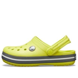 Crocs (GS) Crocband Cutout Detail Round Toe Clogs “Yellow Grey” 204537-7H1