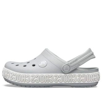 Crocs (GS) Crocband Logo Mania Clogs “Grey Silver” 205992-00J