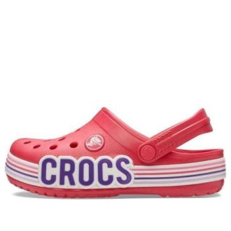 Crocs (GS) Crocband Logo Stripe Clogs “Red White” 206345-611