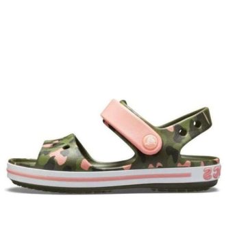 Crocs (GS) Crocband Seasonal Graphic Sandals “Green Pink” 205765-737