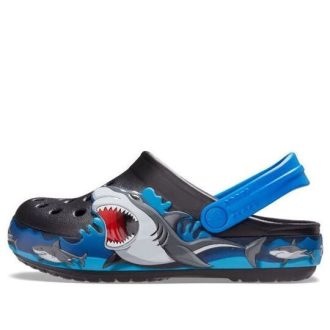 Crocs (GS) Fun Lab Shark Lights Clogs “Black Grey Blue” 207070-001