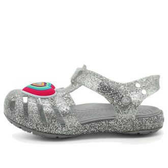 Crocs (GS) Isabella Glitter Flat Sandals “Grey Silver” 205038-040 Crocs (GS) Isabella Glitter Flat Sandals “Grey Silver” 205038-040