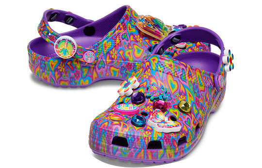 Crocs Lisa Frank x Classic Clog “Neon Purple Multi Hearts” 207736-573 Crocs Lisa Frank x Classic Clog “Neon Purple Multi Hearts” 207736-573