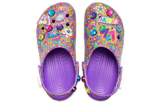 Crocs Lisa Frank x Classic Clog “Neon Purple Multi Hearts” 207736-573 Crocs Lisa Frank x Classic Clog “Neon Purple Multi Hearts” 207736-573