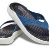 Crocs LiteRide Outdoor Beach Flip-Flops Black Blue 205182-4SB