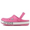 Crocs (PS) Crocband Bold Logo Outdoor Flat Heel Minimalistic Sports Pink Sandals 206022-65Y