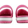Crocs (PS) Crocband Bold Logo Outdoor Flat Heel Minimalistic Sports Pink Sandals 206022-65Y