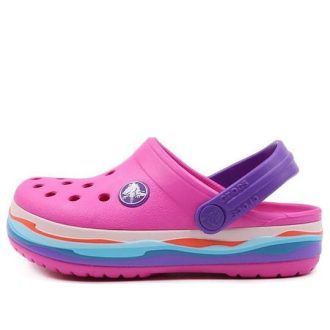 Crocs (PS) Crocband Wavy Band Small Crocs Casual Pink Purple Sandals “Pink Purple” 205697-6L0