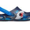 Crocs (PS) Funny Shark Pattern Outdoor Flat Heel Sports Deep Blue Sandals 207070-410