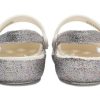 Crocs (PS) Outdoor Flat Heel Shiny Sports Silver Sandals 206370-93R