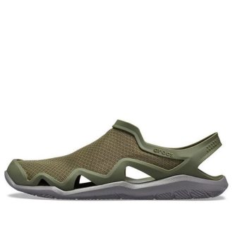 Crocs Swiftwater Mesh Wave Sandals “Army Green” 205701-3TF