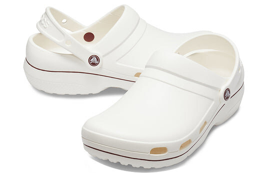 Crocs Wear-Resistant Cozy Sports Unisex White Brown Sandals “White Brown” 205883-0FW Crocs Wear-Resistant Cozy Sports Unisex White Brown Sandals “White Brown” 205883-0FW