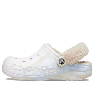 Crocs (WMNS) Baya Lined Fuzz Strap Marbled Clog “White Multi” 209241