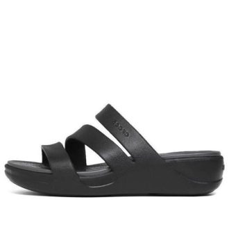 Crocs (WMNS) Boca Strappy Wedge Sandals “Black” 207434-001