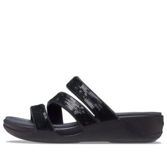 Crocs (WMNS) Boca Strappy Wedge Sandals “Black” 207645-001