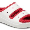 Crocs (WMNS) Classic Cozzzy Holiday Sweater Sandal “White Red” 209227-90H