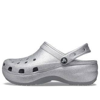 Crocs (WMNS) Classic Platform Glitter Clog “Silver” 207241-040