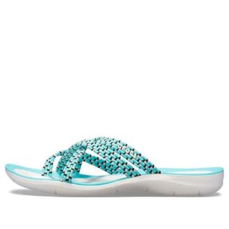 Crocs (WMNS) Knitted Flip-Flops Blue White 205728-4DY