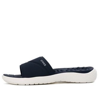 Crocs (WMNS) Reviva Lightweight Cozy Flat Casual Deep Blue Slippers 205474-462