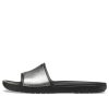 Crocs (WMNS) Sloane Shine Low Slide Flat Casual Black Silver Slippers “Black Silver” 206921-001 Crocs (WMNS) Sloane Shine Low Slide Flat Casual Black Silver Slippers “Black Silver” 206921-001