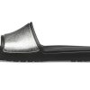 Crocs (WMNS) Sloane Shine Low Slide Flat Casual Black Silver Slippers “Black Silver” 206921-001 Crocs (WMNS) Sloane Shine Low Slide Flat Casual Black Silver Slippers “Black Silver” 206921-001