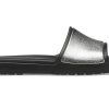 Crocs (WMNS) Sloane Shine Low Slide Flat Casual Black Silver Slippers “Black Silver” 206921-001 Crocs (WMNS) Sloane Shine Low Slide Flat Casual Black Silver Slippers “Black Silver” 206921-001