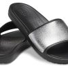 Crocs (WMNS) Sloane Shine Low Slide Flat Casual Black Silver Slippers “Black Silver” 206921-001 Crocs (WMNS) Sloane Shine Low Slide Flat Casual Black Silver Slippers “Black Silver” 206921-001