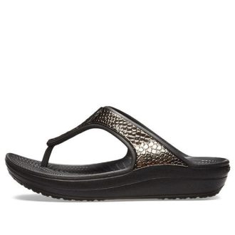 Crocs (WMNS) Thick Sole Black Copper Flip-Flops 205604-0FG