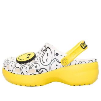Crocs (WMNS) x Smiley World Charm Classic Platform Clogs “Yellow White” 207980-94S